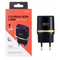 Adaptador de corrente 1 USB 1A preto