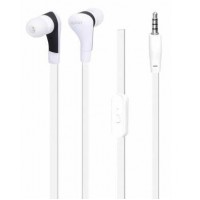 Auriculares stereo com microfone incorporado branco
