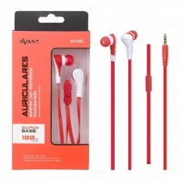 Auriculares stereo com microfone incorporado vermelho
