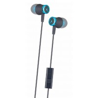 Auriculares IN-EAR silicone com microfone AZUL