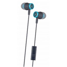 Auriculares IN-EAR silicone com microfone AZUL