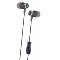 Auriculares IN-EAR silicone com microfone PRATA