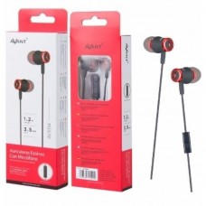 Auriculares IN-EAR silicone com microfone vermelho