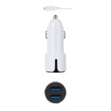 Carregador auto 2 USB 2.4A + cabo LIGHTNING