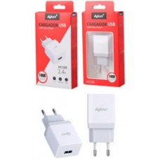 Adaptador de corrente 1 USB 2A branco