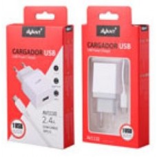 Carregador de corrente 1 USB 2.4A + cabo TIPO C