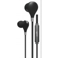 Auricular IN-EAR silicone com microfone com cabo tipo corda preto