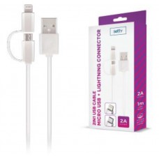 Cabo 2 em 1 microUSB + Lightning