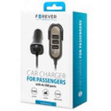 Adaptador auto 4 USB 5,8A extensor 1,4m PC-01 para passageiros