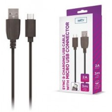 Cabo 2A USB micro USB 3m preto